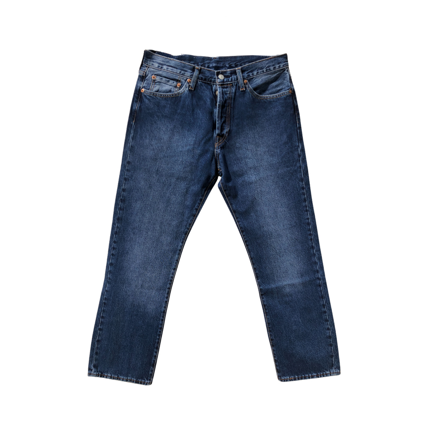 Men’s Classic Dark Wash Straight Leg Jeans – 100% Cotton, Everyday Comfort